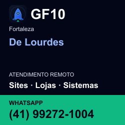 GF10 em De Lourdes, Fortaleza: atendimento remoto. Sites, lojas, aplicações, idiomas, manutenção e SEO. WhatsApp (41) 99272-1004.