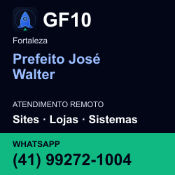 GF10 em Prefeito José Walter, Fortaleza: atendimento remoto. Sites, lojas, aplicações, idiomas, manutenção e SEO. WhatsApp (41) 99272-1004.