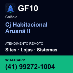 GF10 em Cj Habitacional Aruanã II, Goiânia: atendimento remoto. Sites, lojas, aplicações, idiomas, manutenção e SEO. WhatsApp (41) 99272-1004.