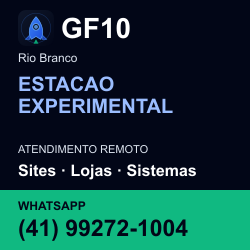 GF10 em ESTACAO EXPERIMENTAL, Rio Branco: atendimento remoto. Sites, lojas, aplicações, idiomas, manutenção e SEO. WhatsApp (41) 99272-1004.