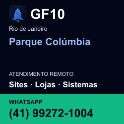 GF10 em Parque Colúmbia, Rio de Janeiro: atendimento remoto. Sites, lojas, aplicações, idiomas, manutenção e SEO. WhatsApp (41) 99272-1004.