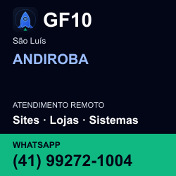 GF10 em ANDIROBA, São Luís: atendimento remoto. Sites, lojas, aplicações, idiomas, manutenção e SEO. WhatsApp (41) 99272-1004.