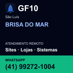 GF10 em BRISA DO MAR, São Luís: atendimento remoto. Sites, lojas, aplicações, idiomas, manutenção e SEO. WhatsApp (41) 99272-1004.
