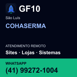 GF10 em COHASERMA, São Luís: atendimento remoto. Sites, lojas, aplicações, idiomas, manutenção e SEO. WhatsApp (41) 99272-1004.