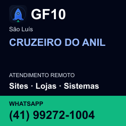 GF10 em CRUZEIRO DO ANIL, São Luís: atendimento remoto. Sites, lojas, aplicações, idiomas, manutenção e SEO. WhatsApp (41) 99272-1004.