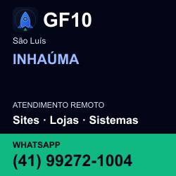 GF10 em INHAÚMA, São Luís: atendimento remoto. Sites, lojas, aplicações, idiomas, manutenção e SEO. WhatsApp (41) 99272-1004.