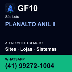 GF10 em PLANALTO ANIL II, São Luís: atendimento remoto. Sites, lojas, aplicações, idiomas, manutenção e SEO. WhatsApp (41) 99272-1004.
