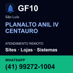 GF10 em PLANALTO ANIL IV CENTAURO, São Luís: atendimento remoto. Sites, lojas, aplicações, idiomas, manutenção e SEO. WhatsApp (41) 99272-1004.