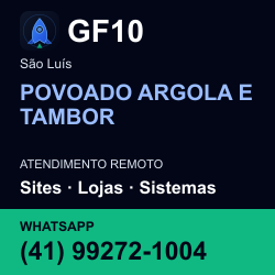 GF10 em POVOADO ARGOLA E TAMBOR, São Luís: atendimento remoto. Sites, lojas, aplicações, idiomas, manutenção e SEO. WhatsApp (41) 99272-1004.