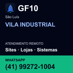 GF10 em VILA INDUSTRIAL, São Luís: atendimento remoto. Sites, lojas, aplicações, idiomas, manutenção e SEO. WhatsApp (41) 99272-1004.