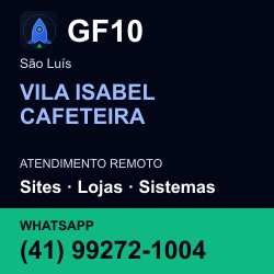 GF10 em VILA ISABEL CAFETEIRA, São Luís: atendimento remoto. Sites, lojas, aplicações, idiomas, manutenção e SEO. WhatsApp (41) 99272-1004.